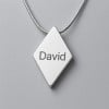 Pendentif personnalise Tungstene homme plaque losange facette
