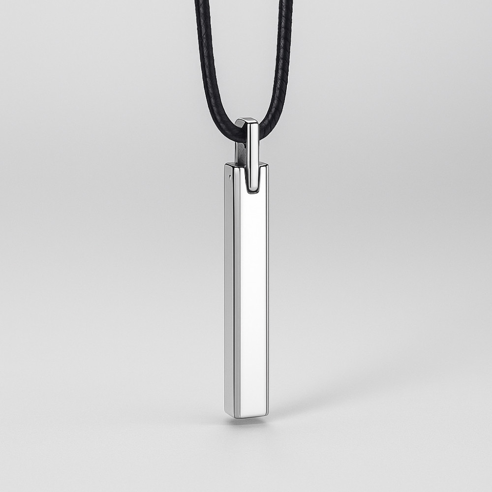 M Pendentif personnalise homme tungstene barre finition polie miroir