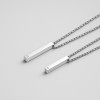 Pendentif personnalise collier couple barre acier serti zirconium a graver