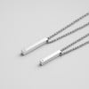Pendentif personnalise collier couple barre acier serti zirconium a graver