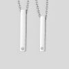 Pendentif personnalise collier couple barre acier serti zirconium a graver