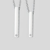 Pendentif personnalise collier couple barre acier serti zirconium a graver
