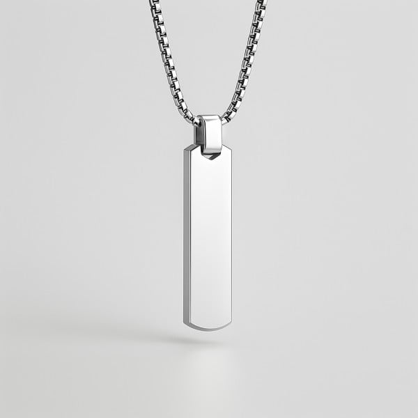 Colgante de collar de pareja de barra de acero personalizado