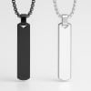 Pendentif personnalise collier couple barre acier