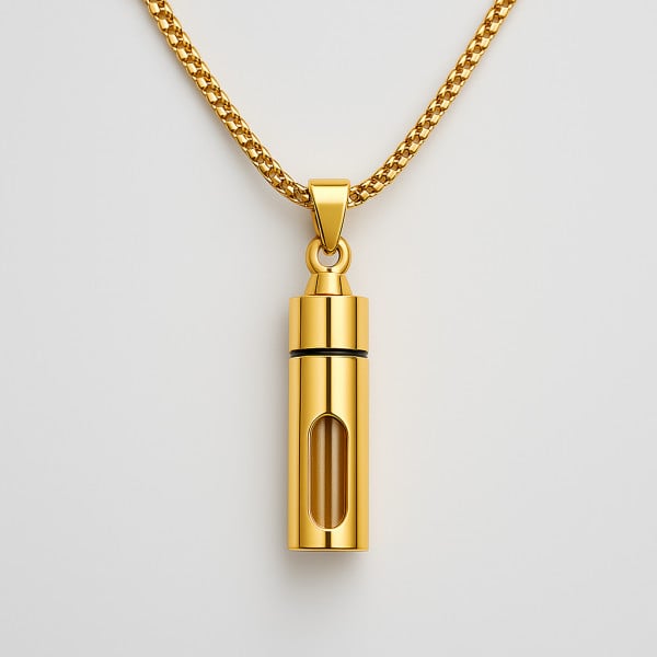 Pendentif personnalise homme collier Acier bar ecrin secret a graver personnaliser