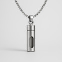 D Pendentif personnalise homme collier Acier bar ecrin secret a graver personnaliser