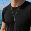Pendentif personnalise homme collier Acier bar ecrin secret a graver personnaliser