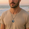 Pendentif personnalise homme tai-chi yin yang harmonie acier