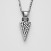 Pendentif celtique anneau runes vikings acier