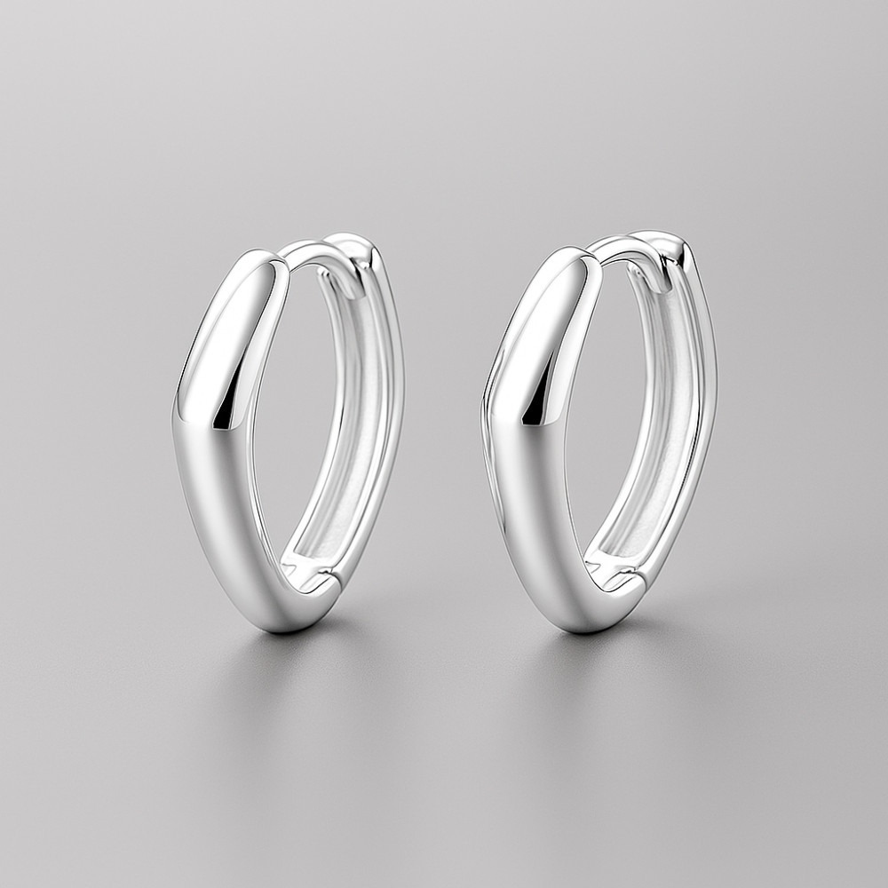 Boucles d'oreille argent créoles carrés