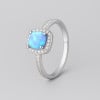 Bague femme argent rhodie opale pavage zirconium