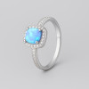 Bague femme argent rhodie opale pavage zirconium