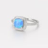 Bague femme argent rhodie opale pavage zirconium