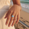 Bague femme argent rhodie opale pavage zirconium