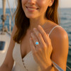Bague femme argent rhodie opale pavage zirconium