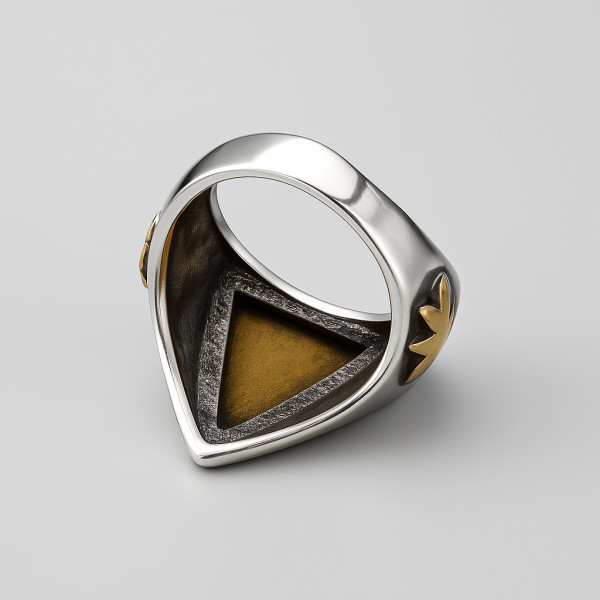 Bijoux ethniques Indiens bague anneau alliance de mariage duo en argent