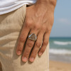 Bague argent chevaliere homme oeil de la providence croix