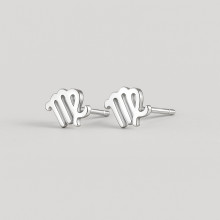 Sterling Silver Stud Earrings Zodiac Virgo