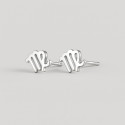 Sterling Silver Stud Earrings Zodiac Virgo