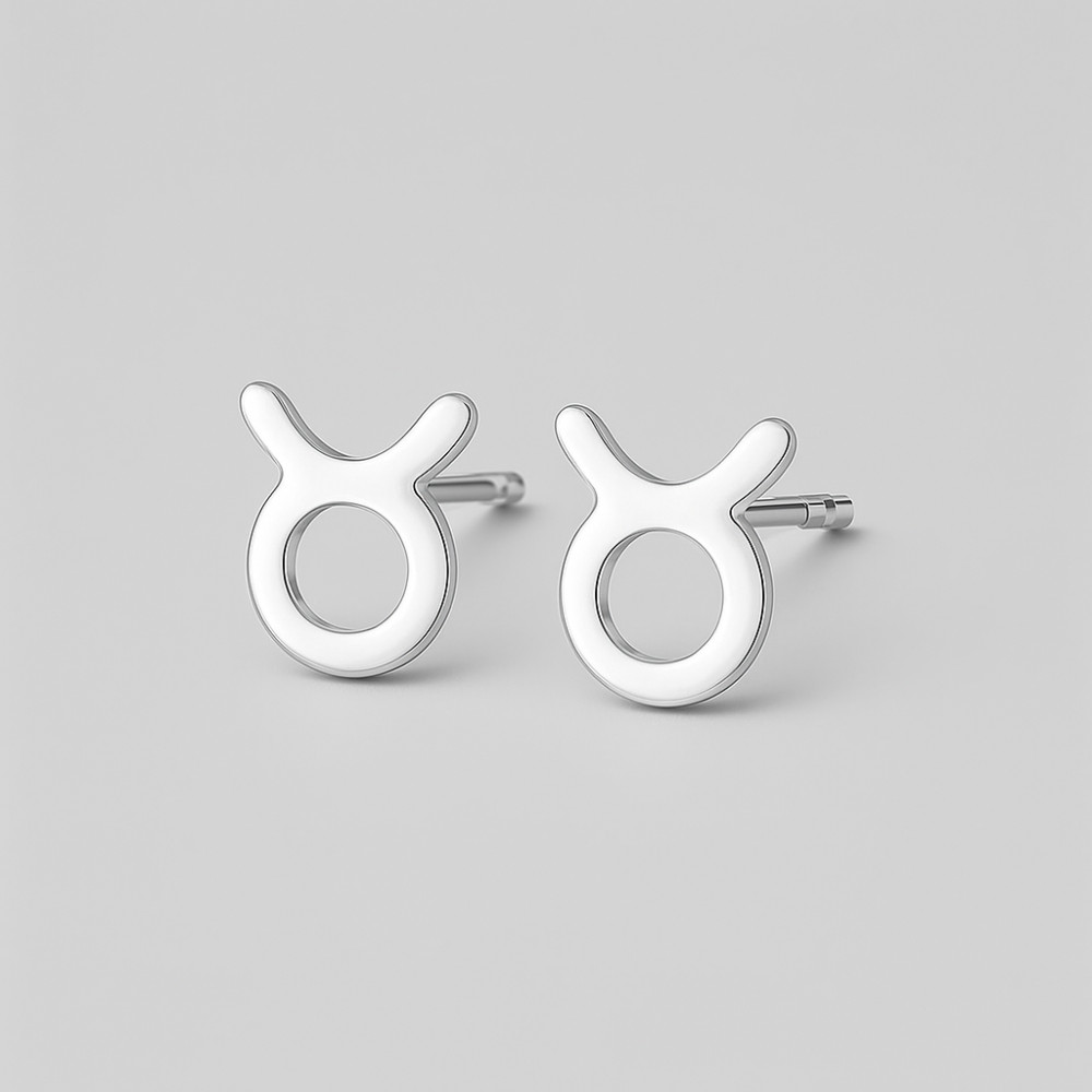 Boucles d'oreilles argent 925 Signes du zodiaque Taureau