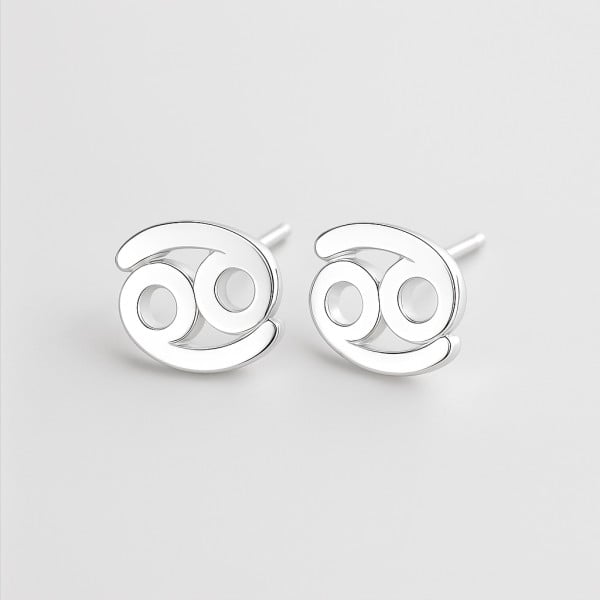 Boucles d'oreilles argent 925 Signes du zodiaque Cancer