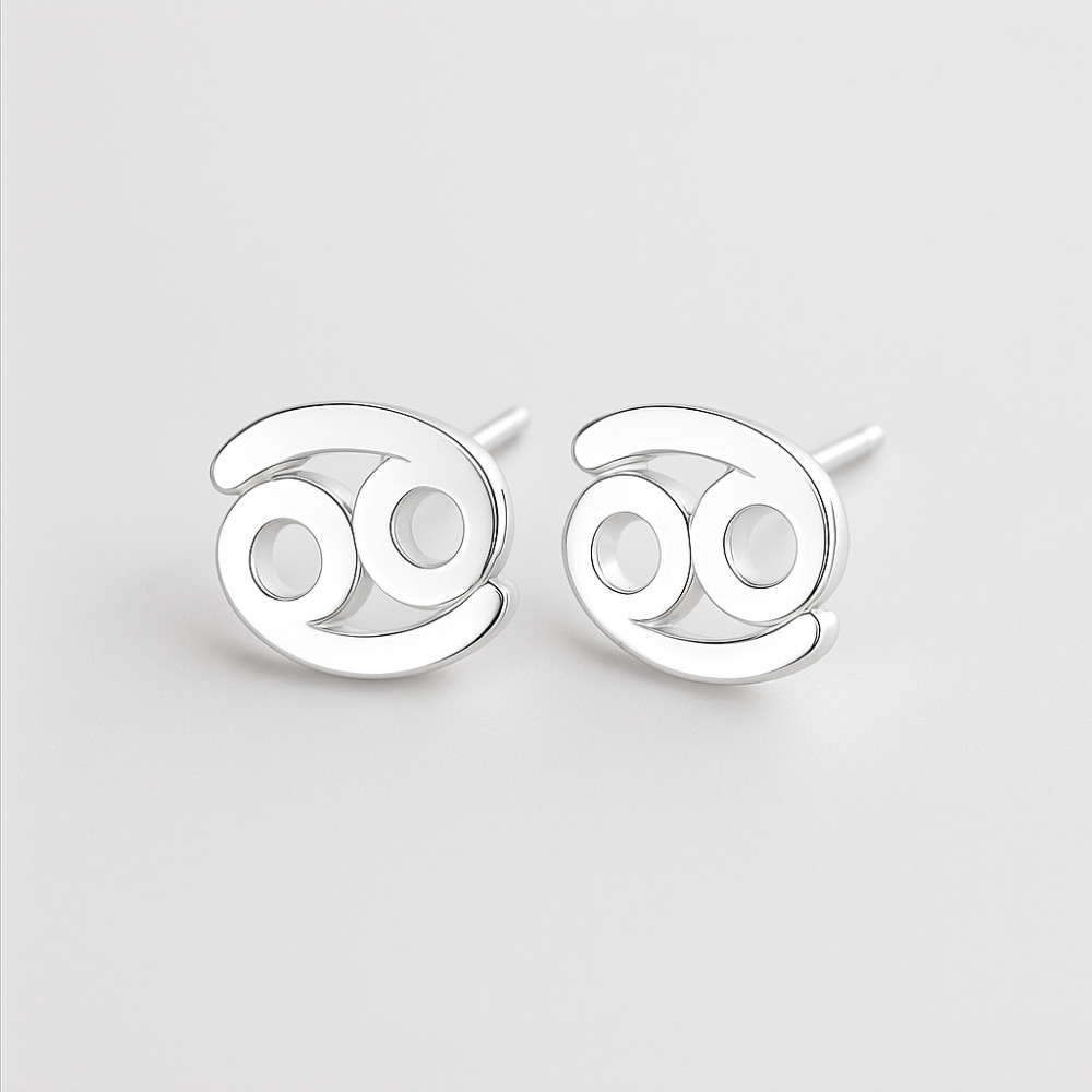 Boucles d'oreilles argent 925 Signes du zodiaque Cancer