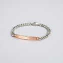 Customizable couple bracelet zirconium steel chain curb