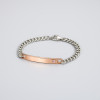Bracelet couple personnalisable gourmette chaine acier zirconium