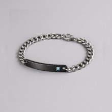 Bracciale coppia personalizzabile con catena barbazzale in acciaio zirconio