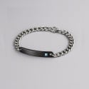 Customizable couple bracelet zirconium steel chain curb