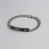 Bracelet couple personnalisable gourmette chaine acier zirconium