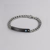 Bracelet couple personnalisable gourmette chaine acier zirconium