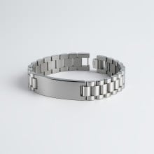 Bracciale robusto da uomo – Catena in acciaio nero con incisione personalizzata