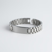 Bracelet gourmette homme robuste – Chaîne en acier plaqué noir personnalisable