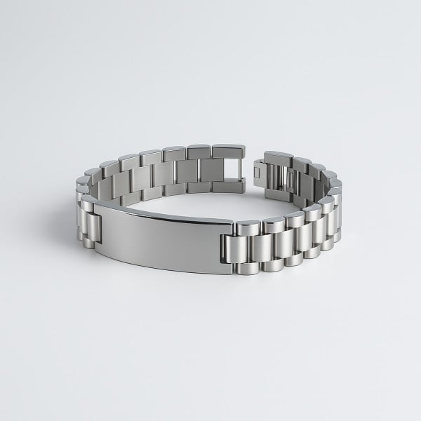Bracelet personnalise homme gourmette acier (Dupliqué)