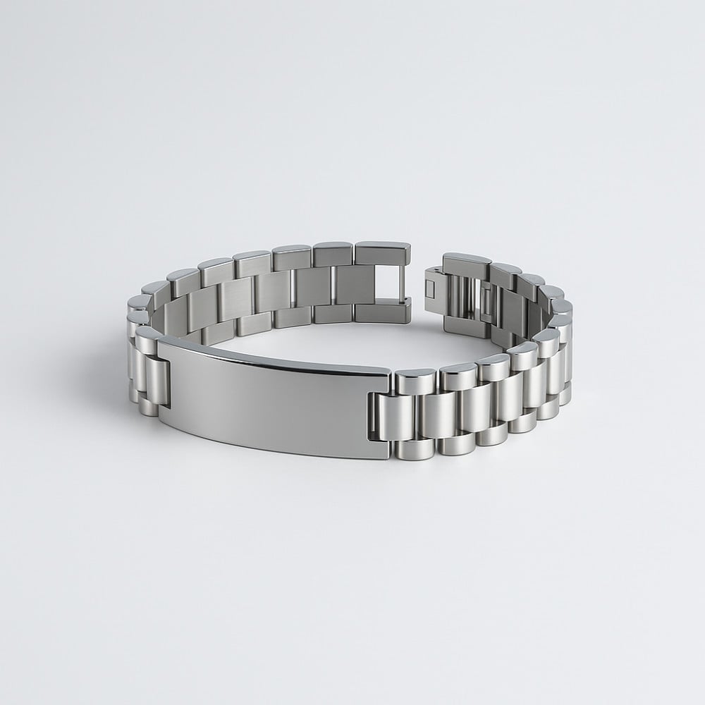 Bracelet personnalise homme gourmette acier (Dupliqué)