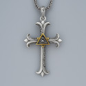 Pendentif homme croix oeil de la providence argent massif