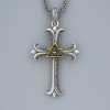 Pendentif homme croix oeil de la providence argent massif