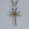 Pendentif homme croix oeil de la providence argent massif