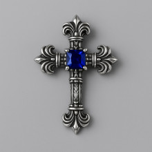 Colgante de hombre cruz celta de plata maciza con circonitas