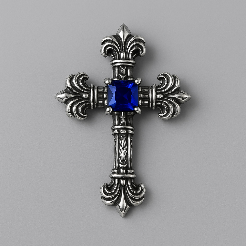 Pendentif homme argent massif croix celtique avec zirconium
