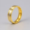 Bague homme femme alliance acier plaque or multi rainure mat brosse gravure