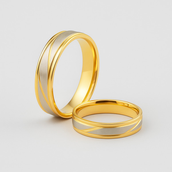 Bague en acier inoxydable plaquée or Design chic et discret