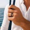 Bague personnalisee titane homme anneau ligne zirconium