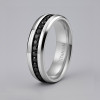 Bague personnalisee titane homme anneau ligne zirconium