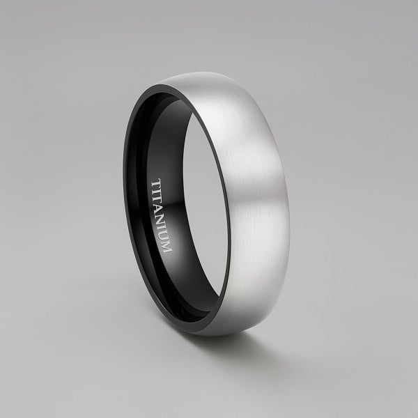 6mm Bague personnalisee homme titane bande brossee a graver