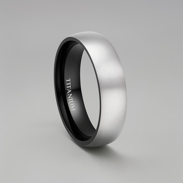 6mm Bague personnalisee homme titane bande brossee a graver