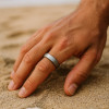6mm Bague personnalisee homme titane bande brossee a graver