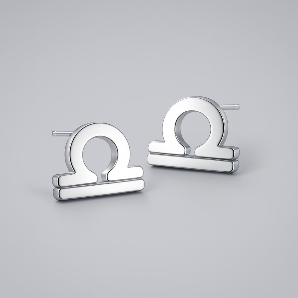 Boucles d'oreilles argent 925 Signes du zodiaque Balance