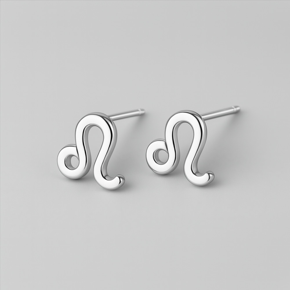 Boucles d'oreilles argent 925 Signes du zodiaque Lion
